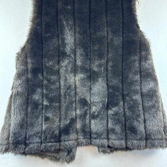 Brown Button Fur Vest Womens Size Large Boho Hippie Mod Victorian Grunge Western - Picture 7 of 7